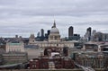 St. Pauls Cathedral. Side view, dome and towers. London, United Kingdom.