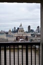 St Pauls Cathedral and Thames River from Tate Modern lookout window. London, United Kingdom. Royalty Free Stock Photo