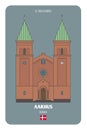 St. Pauls Church in Aarhus, Denmark. Architectural symbols of European cities