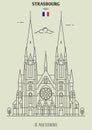 St. Pauls Church of Strasbourg, France. Landmark icon