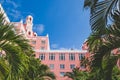 courtyard of the Don CeSar, a Pink Hotel in Florida Royalty Free Stock Photo