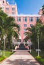 courtyard of the Don CeSar, a Pink Hotel in Florida Royalty Free Stock Photo