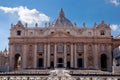 St Peter Basilica Fachade on blue sky day at Vaticano Royalty Free Stock Photo