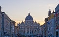 St Peter Basilica Vatican City sunset, Rome, Italy Royalty Free Stock Photo