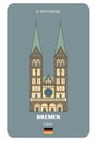 St. Peter Cathedral in Bremen, Germany. Architectural symbols of European cities