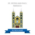 St Peter and Paul Basilica in Suriname vector flat attraction