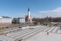 St. Peter and Paul cathedral in Siauliai city. View from prisikelimo square.