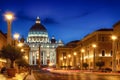 St Peter Rome Night Royalty Free Stock Photo