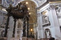 St. Peter`s Baldachin in the Basilica in Vatican City