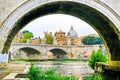 St. Peter`s Basilica from Aelian Bridge in Rome Royalty Free Stock Photo