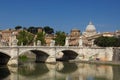 St. Peter's Basilica as seen from the Tiber river in Rome