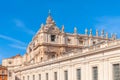 St Peter`s Basilica on blue sky background. Vatican Royalty Free Stock Photo