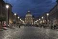 St peter`s basilica cathedral at dusk, Vatican city Royalty Free Stock Photo