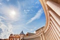 St. Peter's Basilica colonnades, columns in Vatican City. Royalty Free Stock Photo