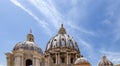 St Peter`s basilica dome close-up view in Vatican - Rome, Italy Royalty Free Stock Photo