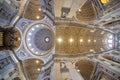 St. Peter`s Basilica dome interior in Rome, Italy