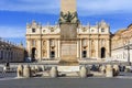 St. Peter`s basilica and Egyptian obelisk on Saint Peter`s square in Vatican, center of Rome, Italy Royalty Free Stock Photo