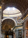 St Peter s Basilica. Indoor view. Royalty Free Stock Photo