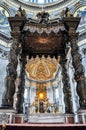 St. Peter`s Basilica interior in Vatican Royalty Free Stock Photo