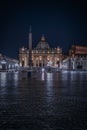 St Peter`s Basilica at night