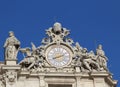 St. Peter`s Basilica, Rome, detail of the clock Royalty Free Stock Photo