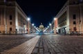 St. Peter`s Basilica in Rome in the evening. Night photography Royalty Free Stock Photo