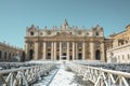 St. Peter`s Basilica Snow