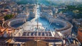 St. Peter\'s Basilica Square, panoramic view from the dome of the basilica, Vatican City, Italy