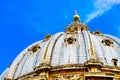 St. Peter`s Basilica in a sunny day in Vatican Royalty Free Stock Photo