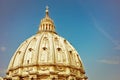 St. Peter`s Basilica in a sunny day in Vatican Royalty Free Stock Photo