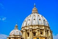 St. Peter`s Basilica in a sunny day in Vatican Royalty Free Stock Photo