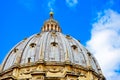 St. Peter`s Basilica in a sunny day in Vatican Royalty Free Stock Photo
