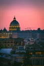 St. PeterÃ¢â¬â¢s Basilica at Sunset & x28;Rome, Italy& x29; Royalty Free Stock Photo