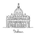 Vatican continuous line vector illustration