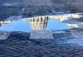St. PeterÃ¢â¬â¢s Basilica Vatican City puddle reflection. Rome, Italy. Royalty Free Stock Photo