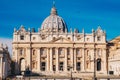 St. Peter`s Basilica in the Vatican City in Rome, Italy Royalty Free Stock Photo