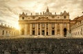 St Peter\'s Basilica in Vatican City at sunset, Rome, Italy Royalty Free Stock Photo