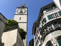 St. Peter`s church in Zurich - Largest tower clock face in Europe Royalty Free Stock Photo