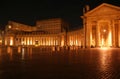 St. Peter's Colonnade Night Royalty Free Stock Photo