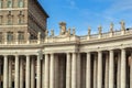 St. Peter`s Square colonnades, Vatican Royalty Free Stock Photo