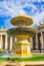 St Peter`s square fountain Vatican Rome Italy