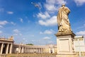 St. Peter`s Square and a monument Pope Pius IX in the Vatican City, Rome, Italy