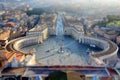 St. Peter`s Square, Piazza San Pietro in Vatican City with miniature effect Royalty Free Stock Photo