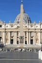 St.Peter`s Square with Saint Peter`s Basilica and Egyptian obelisk, Vatican; Rome; Italy Royalty Free Stock Photo