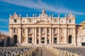 St. Peter`s square and Saint Peter`s Basilica in the Vatican Cit Royalty Free Stock Photo
