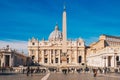 St. Peter's square and Saint Peter's Basilica in the Vatican Cit Royalty Free Stock Photo