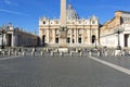 St.Peter`s Square with Saint Peter`s Basilica and Egyptian obelisk, Vatican, Rome, Italy Royalty Free Stock Photo