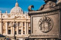 St. Peter's square and Saint Peter's Basilica in the Vatican Cit Royalty Free Stock Photo