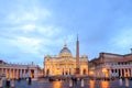 St. Peter`s Square at Sunset. Vatican City, Rome, Italy Royalty Free Stock Photo