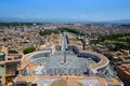 Vatican - aerial view of St. Peter`s Square from the Basilica dome Royalty Free Stock Photo